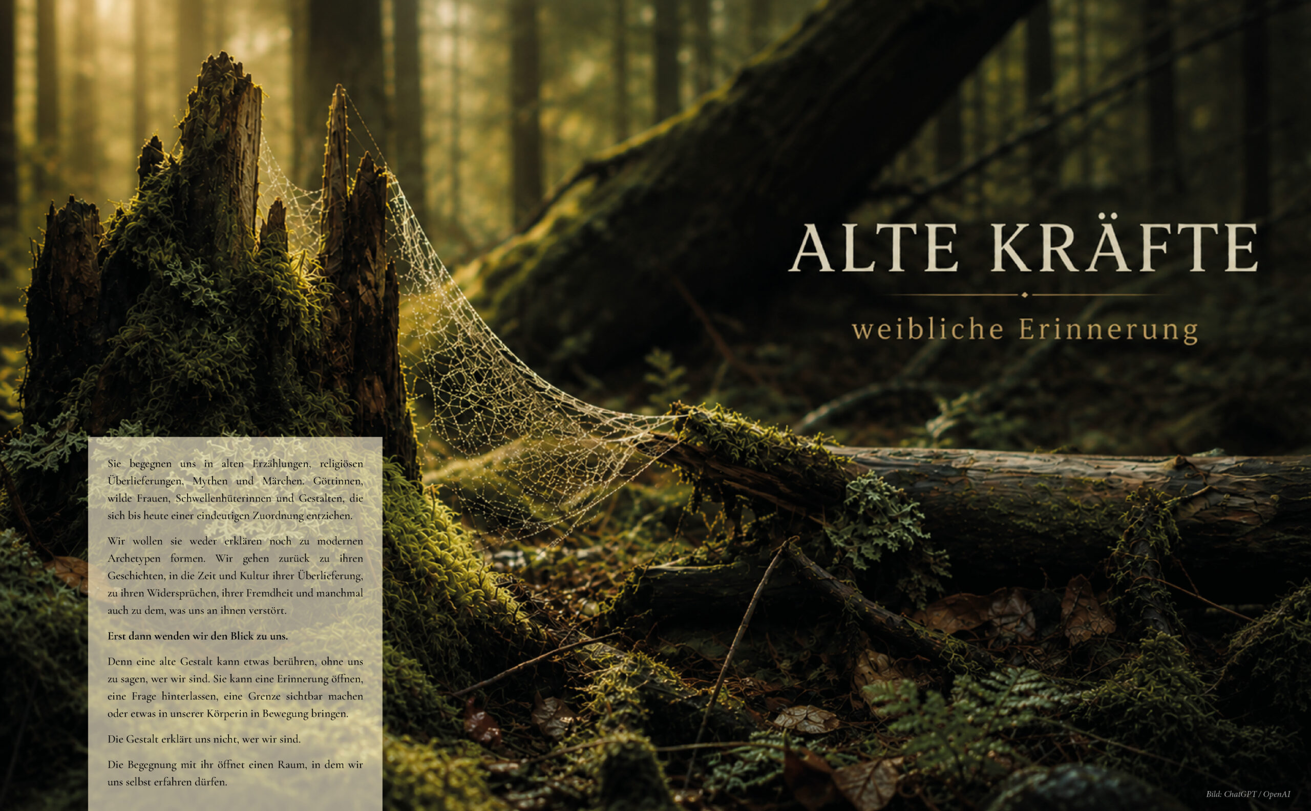 Doppelseite „Alte Kräfte – weibliche Erinnerung“ aus WEIB+WACH Ausgabe 2