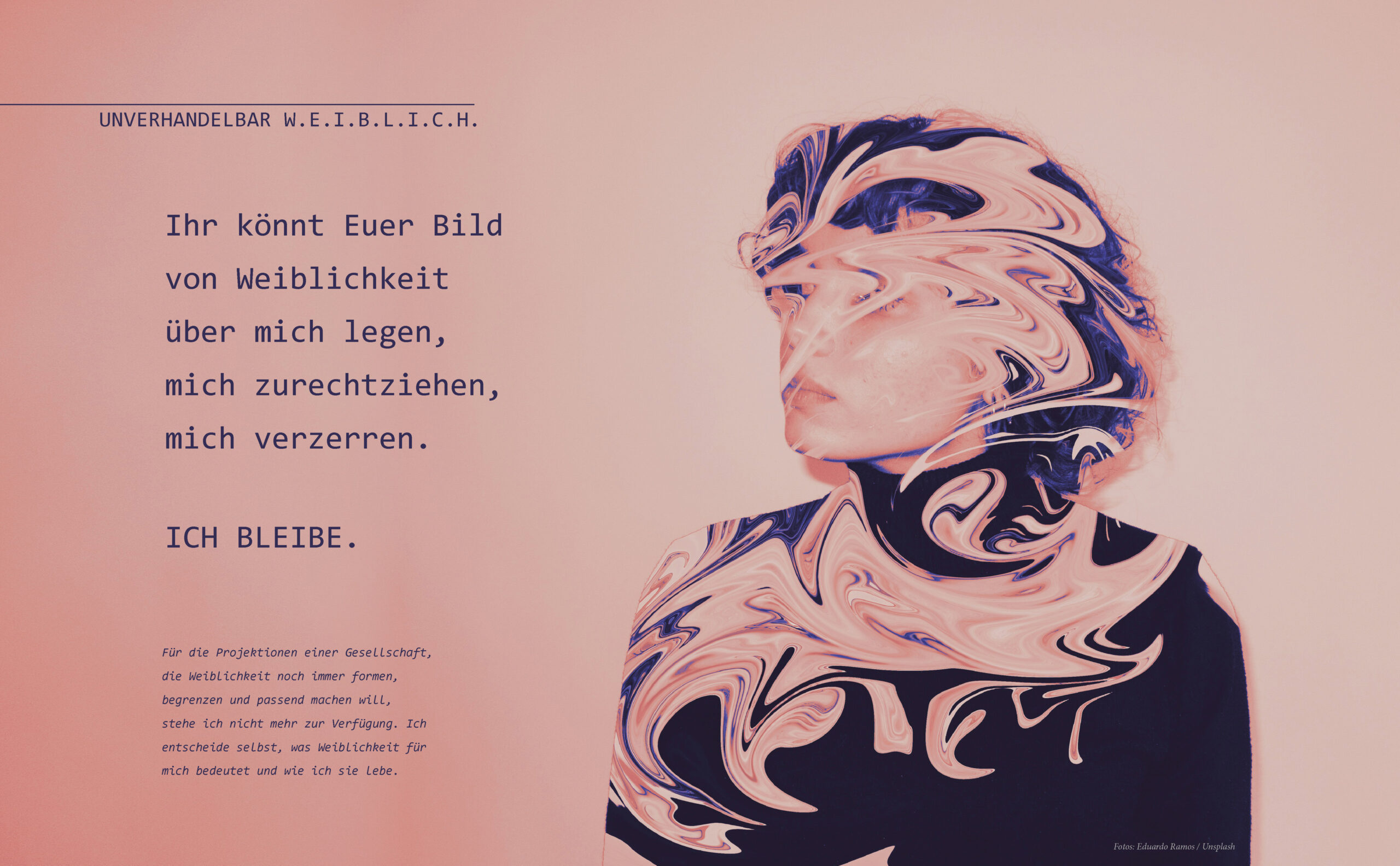 Doppelseite „Unverhandelbar W.E.I.B.L.I.C.H.“ aus WEIB+WACH Ausgabe 2